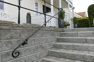 Støttemur betong Knekt Grå Halvstein