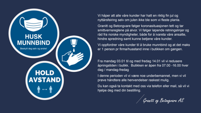 Coronatiltak fra 03.01